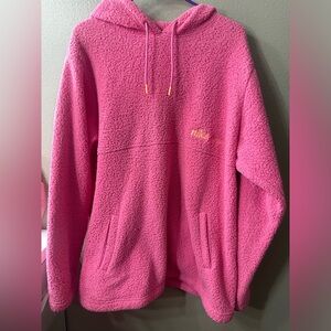 Nike pink Sherpa hoodie SZ L
